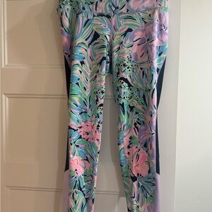 Lilly Pulitzer Luxletic Floral Leggings - Pink, Green, Blue in really GC
